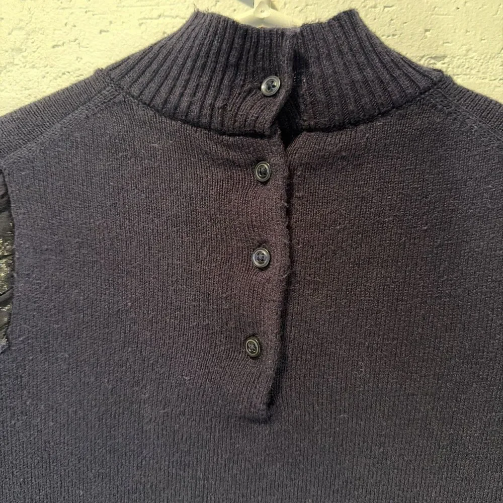 Party Chic Preppy Janie & Jack Girls Sweater Dress Sheer Sleeve 12